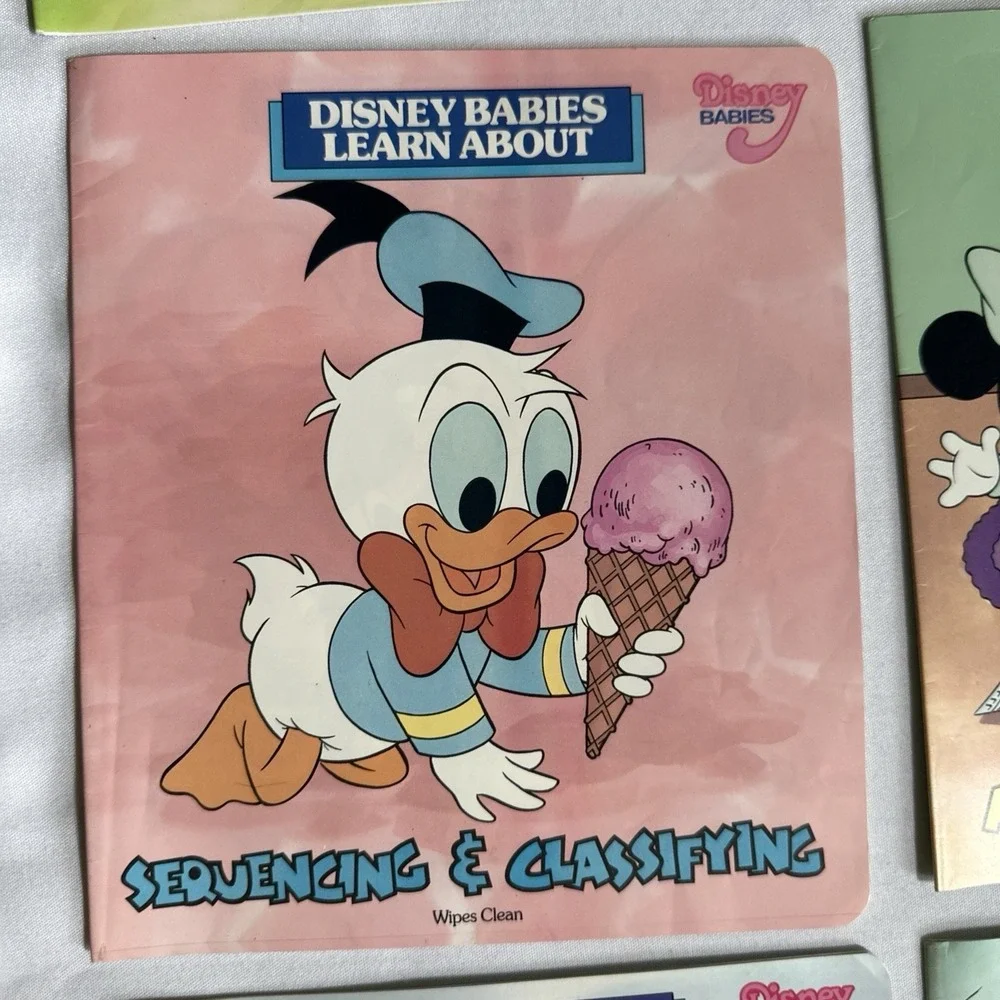 Vintage Disney Babies Learn About Soft Cover Wipe Clean Book Lot of 15 1987-1990